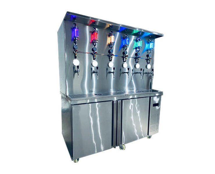 1.8 metros de pared de cabeza de vino integrada de doble pleja (6 barriles)